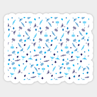 Blue Hanukkah symbols pattern Sticker